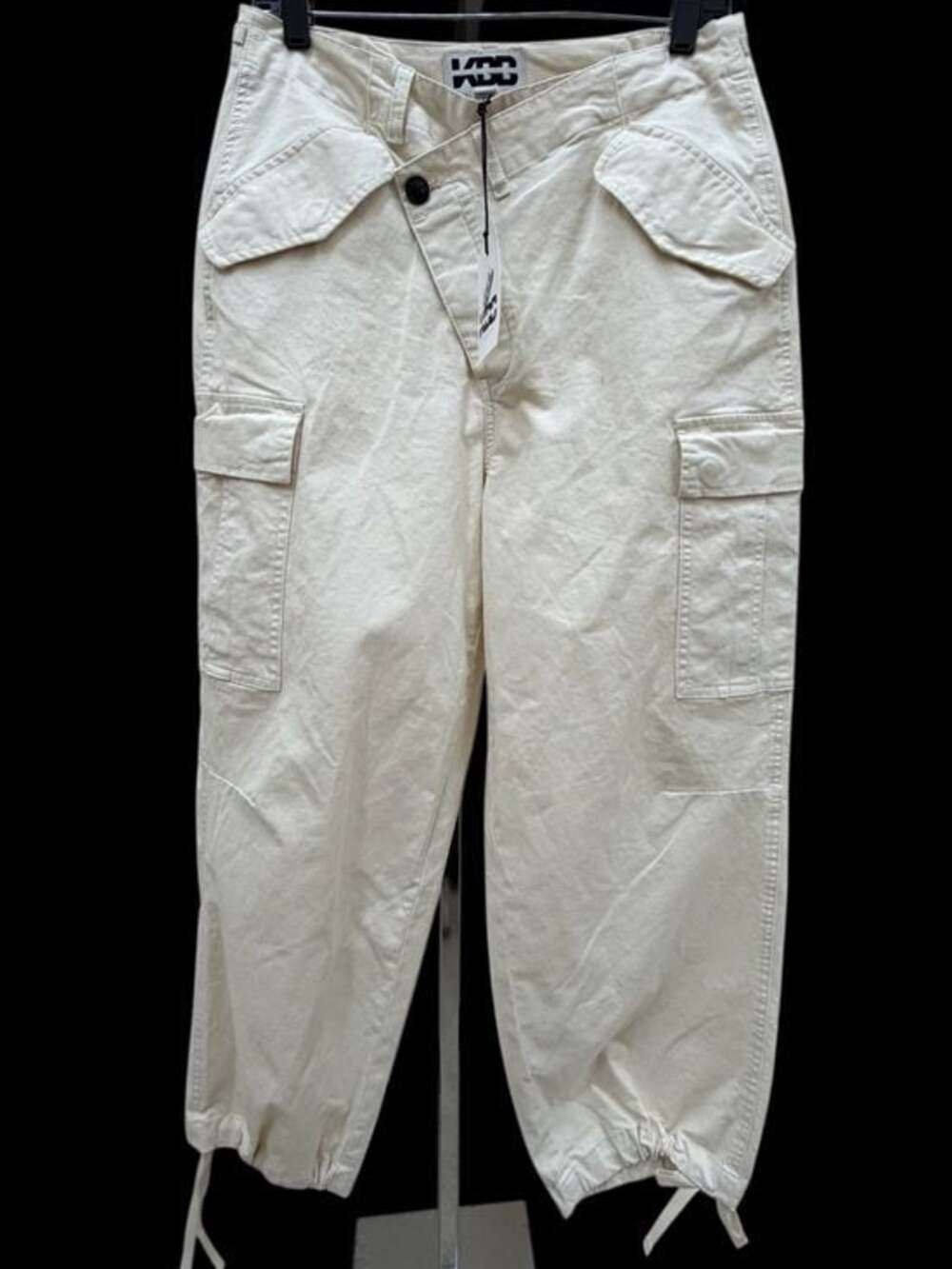KBB by KAHLANA Cream Wide-Leg Cargo Pants